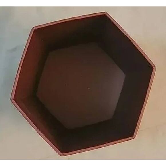Tall Hexagon Brown with Floral Accents Candle Box from Lang Primitives - Picture 6 of 7